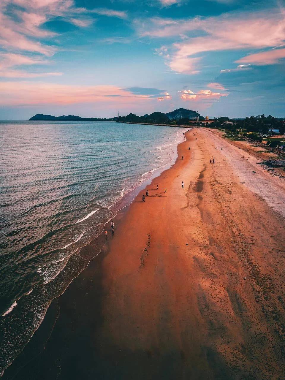 Hua Hin beach and coastal town view